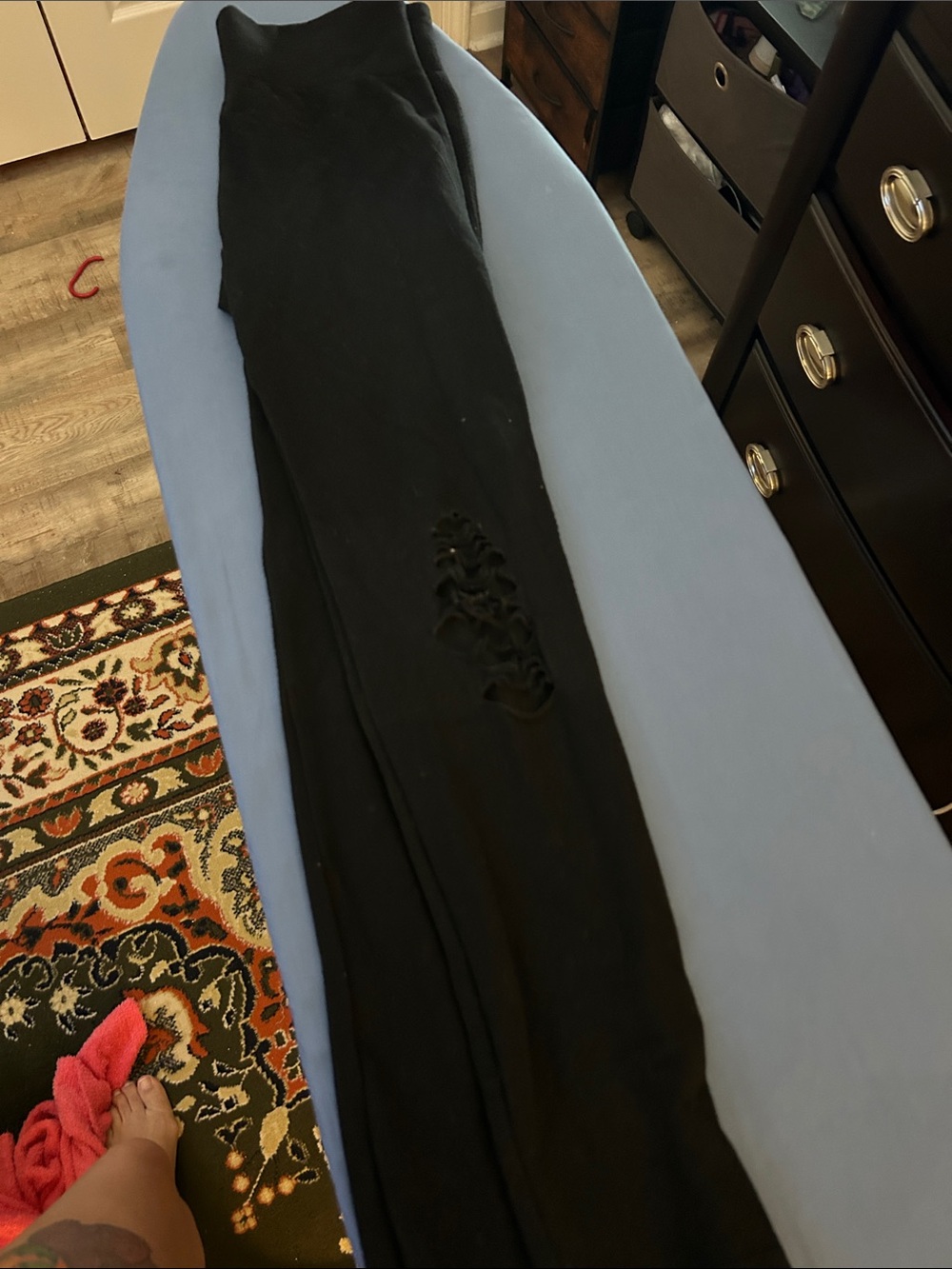 Black Leggings with distressed knees